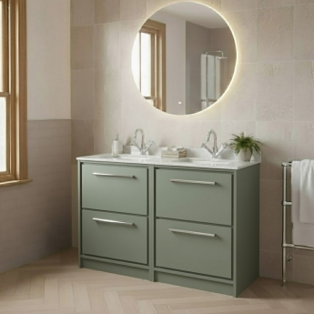 Hudson Reed Lille 1200mm 4-Drawer Floor Standing Vanity Unit with Marble Top Basin