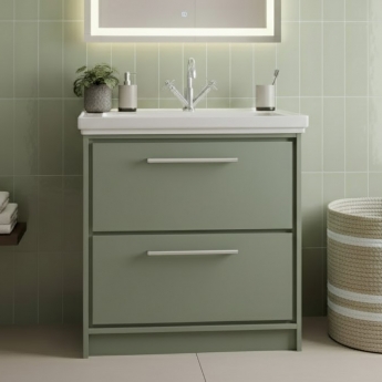 Hudson Reed Lille 800mm 2-Drawer Floor Standing Vanity Unit with Fireclay Basin