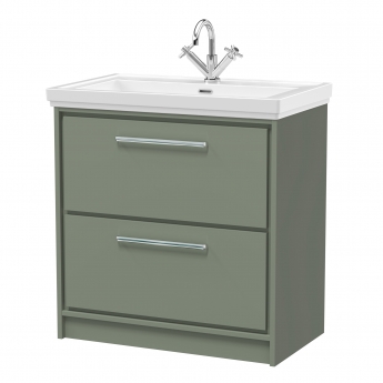 Hudson Reed Lille 800mm 2-Drawer Floor Standing Vanity Unit with Fireclay Basin