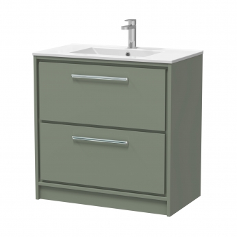 Hudson Reed Lille 800mm 2-Drawer Floor Standing Vanity Unit with Ceramic Basin