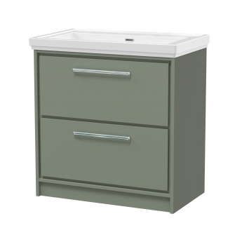 Hudson Reed Lille 800mm 2-Drawer Floor Standing Vanity Unit with Fireclay Basin | Product Image