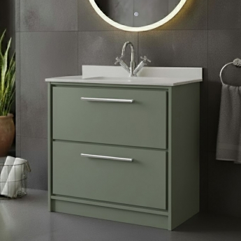 Hudson Reed Lille 800mm 2-Drawer Floor Standing Vanity Unit with Ceramic Basin