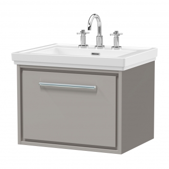 Hudson Reed Lille 600mm 1-Drawer Wall Hung Vanity Unit with Fireclay Basin