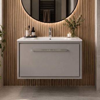 Hudson Reed Lille 600mm 1-Drawer Wall Hung Vanity Unit with Ceramic Basin | Product Image
