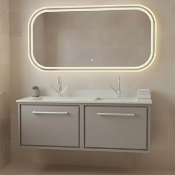 Hudson Reed Lille 1200mm 2-Drawer Wall Hung Vanity Unit with Marble Top Basin