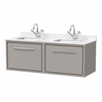 Hudson Reed Lille 1200mm 2-Drawer Wall Hung Vanity Unit with Marble Top Basin