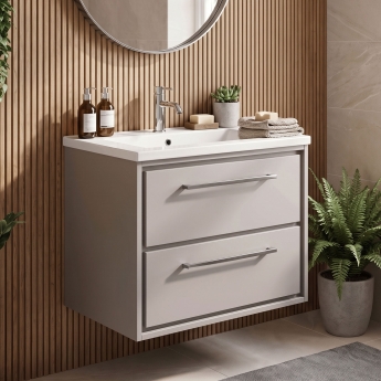 Hudson Reed Lille 600mm 2-Drawer Wall Hung Vanity Unit with Ceramic Basin | Product Image