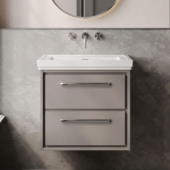 Hudson Reed Lille 600mm 2-Drawer Wall Hung Vanity Unit with Fireclay Basin | Product Image