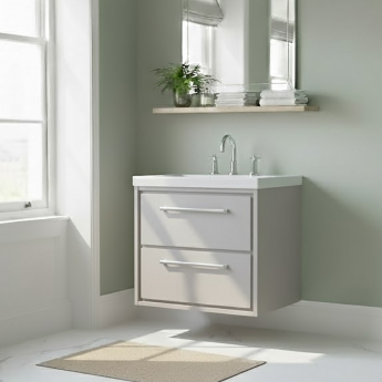 Hudson Reed Lille 600mm 2-Drawer Wall Hung Vanity Unit with Fireclay Basin
