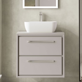 Hudson Reed Lille 600mm 2-Drawer Wall Hung Vanity Unit with Countertop | Product Image