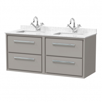 Hudson Reed Lille 1200mm 4-Drawer Wall Hung Vanity Unit with Marble Top Basin