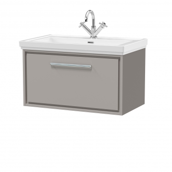 Hudson Reed Lille 800mm 1-Drawer Wall Hung Vanity Unit with Fireclay Basin