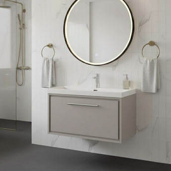 Hudson Reed Lille 800mm 1-Drawer Wall Hung Vanity Unit with Ceramic Basin