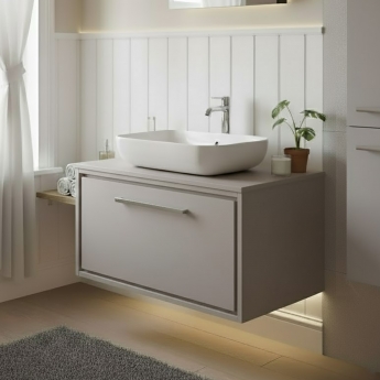 Hudson Reed Lille 800mm 1-Drawer Wall Hung Vanity Unit with Countertop