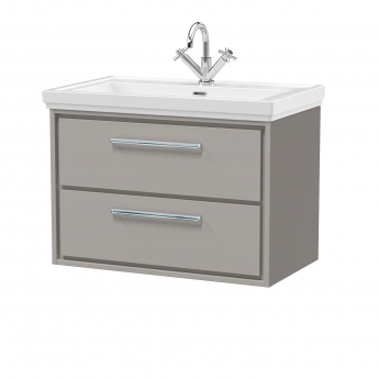 Hudson Reed Lille 800mm 2-Drawer Wall Hung Vanity Unit with Fireclay Basin
