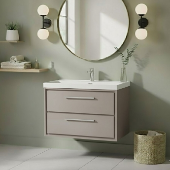 Hudson Reed Lille 800mm 2-Drawer Wall Hung Vanity Unit with Ceramic Basin | Product Image