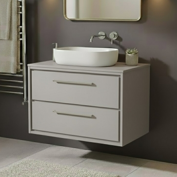 Hudson Reed Lille 800mm 2-Drawer Wall Hung Vanity Unit with Countertop