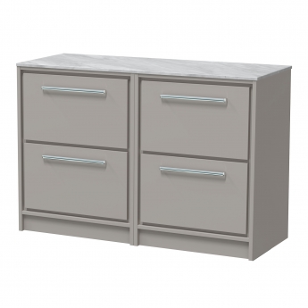 Hudson Reed Lille 1200mm 4-Drawer Floor Standing Vanity Unit with Countertop | Product Image