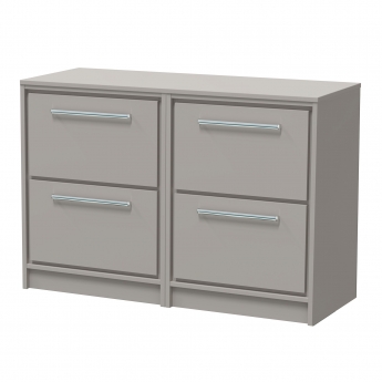 Hudson Reed Lille Floor Standing 4-Drawer Vanity Unit with Worktop 1200mm Wide - Pebble Grey | Product Image