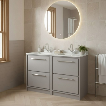 Hudson Reed Lille 1200mm 4-Drawer Floor Standing Vanity Unit with Marble Top Basin