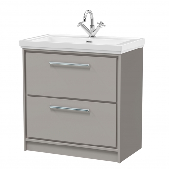 Hudson Reed Lille 800mm 2-Drawer Floor Standing Vanity Unit with Fireclay Basin