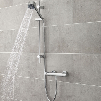 Hudson Reed Linear Slider Three Function Handset Shower Rail Kit - Chrome