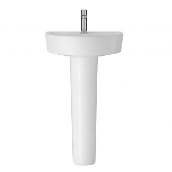 Hudson Reed Marlow Basin and Full Pedestal 520mm Wide - 1 Tap Hole