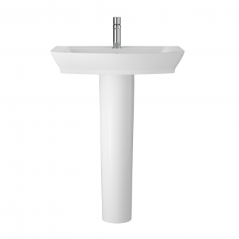 Hudson Reed Maya Basin with Full Pedestal 550mm Wide - 1 Tap Hole
