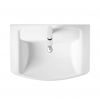 Hudson Reed Maya Basin with Full Pedestal 550mm Wide - 1 Tap Hole