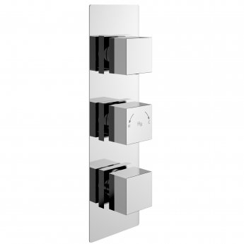 Hudson Reed Square Concealed Shower Valve Triple Handle - Chrome