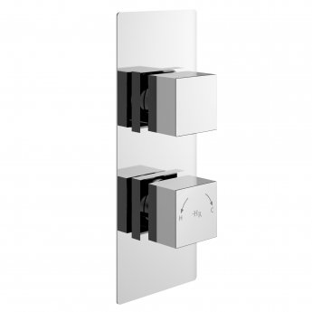 Hudson Reed Square Concealed Shower Valve with Diverter Dual Handle - Chrome
