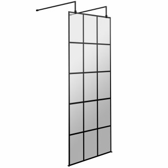 Hudson Reed Frame Effect Wet Room Screen with Support Arms and Feet 700mm Wide - 8mm Glass