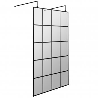 Hudson Reed Frame Effect Wet Room Screen with Support Arms and Feet 1100mm Wide - 8mm Glass