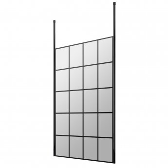 Hudson Reed Frame Effect Wet Room Screen with Ceiling Post 1000mm Wide - 8mm Glass