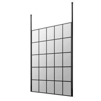 Hudson Reed Frame Effect Wet Room Screen with Ceiling Post 1400mm Wide - 8mm Glass