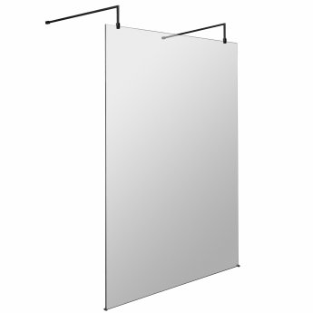 Hudson Reed Minimal Black Freestanding 1950mm Wet Room Glass Shower Screen