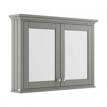 Hudson Reed Old London Mirrored Bathroom Cabinet 1050mm Wide - Storm Grey