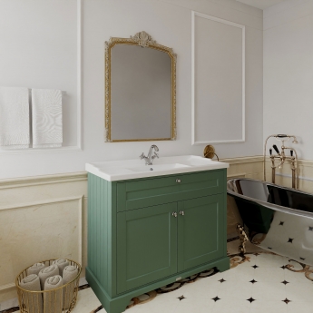 Hudson Reed Old London Floor Standing Vanity Unit with 1TH Basin 1000mm Wide - Hunter Green