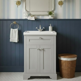 Hudson Reed Old London Floor Standing Vanity Unit with 1TH Contemporary Basin 600mm Wide - Storm Grey | Product Image