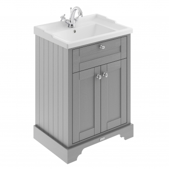 Hudson Reed Old London Floor Standing Vanity Unit with 1TH Basin 600mm Wide - Storm Grey