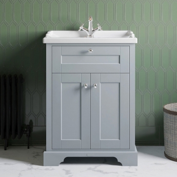 Hudson Reed Old London 600mm Floor Standing Vanity Unit with Ceramic Basin