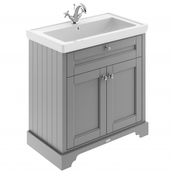 Hudson Reed Old London Floor Standing Vanity Unit with 1TH Classic Basin 800mm Wide - Storm Grey