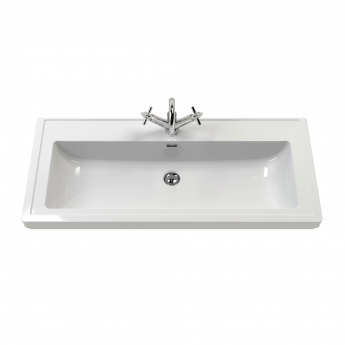 Hudson Reed Old London Floor Standing Vanity Unit with 1TH Classique Basin 1000mm Wide - Timeless Sand | Product Image