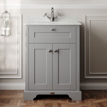 Hudson Reed Old London Marble Top 600mm Floor Standing Vanity Unit | Product Image