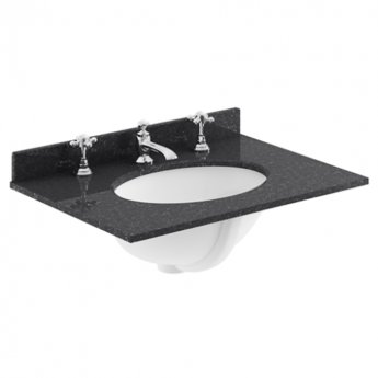 Hudson Reed Old London Floor Standing Vanity Unit with 3TH Black Marble Top Basin 600mm Wide - Timeless Sand