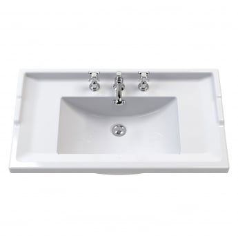 Hudson Reed Old London Floor Standing Vanity Unit with 3TH Basin 600mm Wide - Twilight Blue