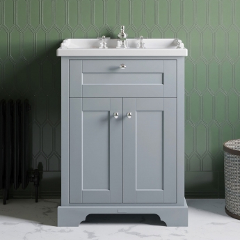 Hudson Reed Old London Floor Standing Vanity Unit with 3TH Basin 600mm Wide - Storm Grey