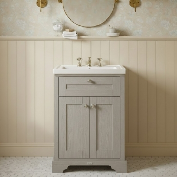 Hudson Reed Old London Floor Standing Vanity Unit with 3TH Classic Basin 600mm Wide - Storm Grey