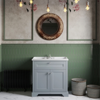 Hudson Reed Old London Floor Standing Vanity Unit with 3TH Basin 800mm Wide - Storm Grey