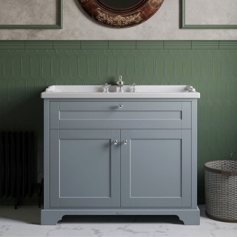Hudson Reed Old London Floor Standing Vanity Unit with 3TH Basin 1000mm Wide - Storm Grey | Product Image
